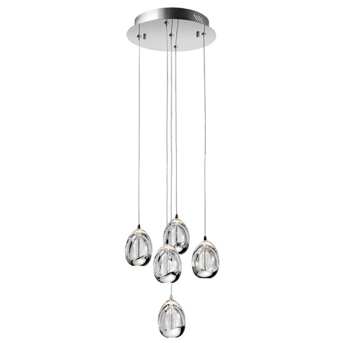 Lavinia 12-Inch Wide Chrome LED Multi-Light Pendant by Elan Lighting