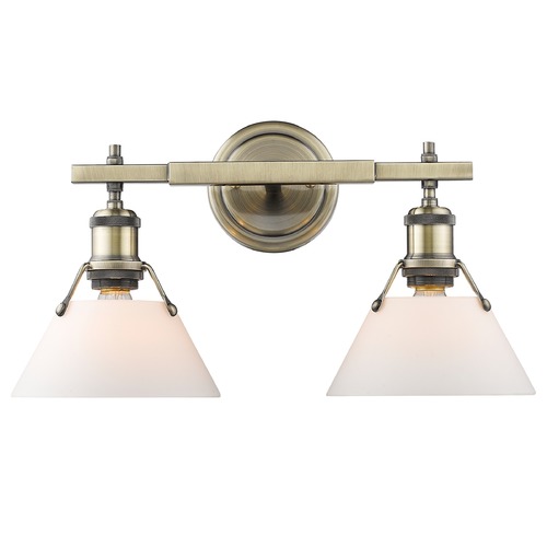 Golden Lighting Orwell 18.25-Inch Bath Light in Aged Brass by Golden Lighting 3306-BA2 AB-OP