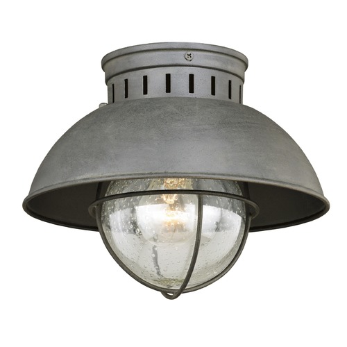 Seeded Glass Outdoor Flush Mount in Gray by Vaxcel Lighting