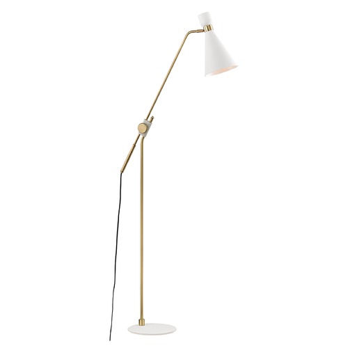Mitzi by Hudson Valley Mitzi By Hudson Valley Willa Aged Brass / Soft Off White Floor Lamp with Conical Shade HL295401-AGB/WH