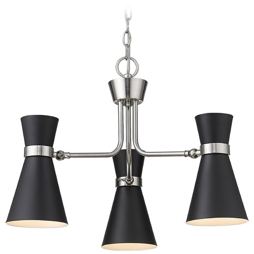 Z-Lite Soriano Matte Black & Brushed Nickel Chandelier by Z-Lite 728-3MB-BN