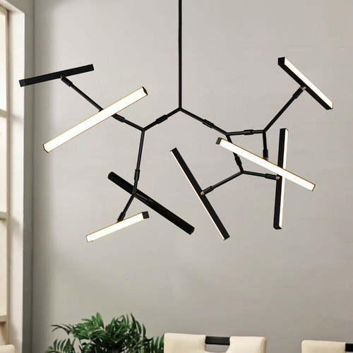 ET2 Lighting Robotica 7-Light LED Pendant in Black by ET2 Lighting E21246-BK