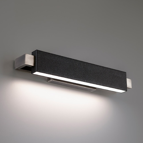 Modern Forms by WAC Lighting Kinsman Pebbled Black & Brushed Nickel LED Vertical Bathroom Light by Modern Forms WS-28119-BK/BN