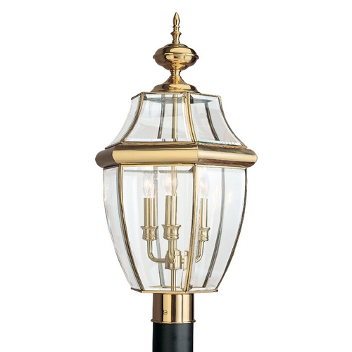 Lancaster Post Light in Polished Brass by Generation Lighting