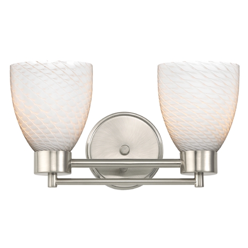 Design Classics Lighting Modern Bathroom Light with White Glass in Satin Nickel Finish 702-09 GL1020MB