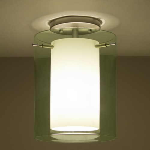 Besa Lighting Pahu Satin Nickel LED Semi-Flushmount Light