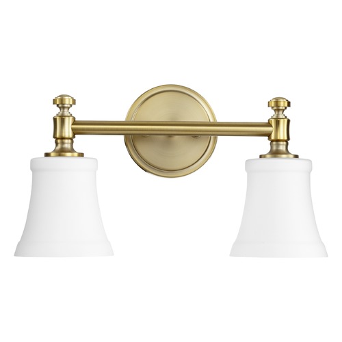 Rossington 16-Inch Aged Brass Bathroom Light by Quorum Lighting