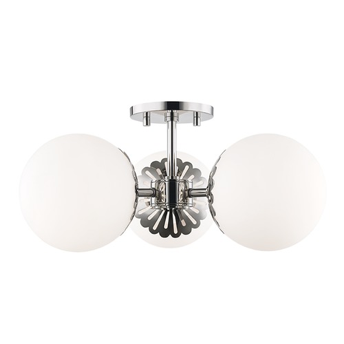 Mitzi by Hudson Valley Paige Polished Nickel Semi-Flush Mount by Mitzi by Hudson Valley H193603-PN