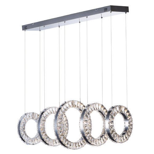 Charm 5-Light LED Linear Pendant in Polished Chrome by ET2 Lighting