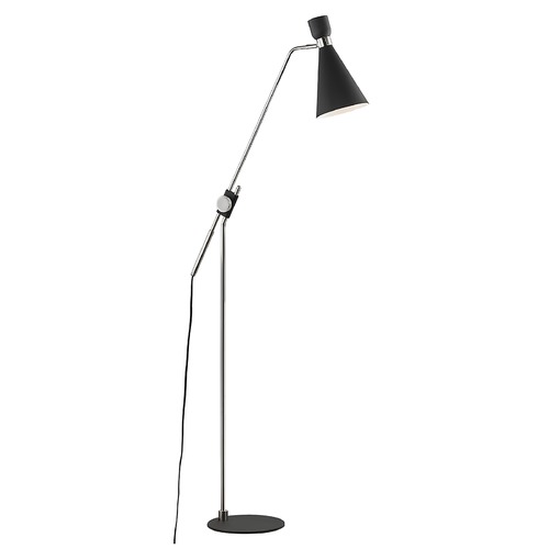 Mitzi by Hudson Valley Mitzi By Hudson Valley Willa Polished Nickel / Black Floor Lamp with Conical Shade HL295401-PN/BK