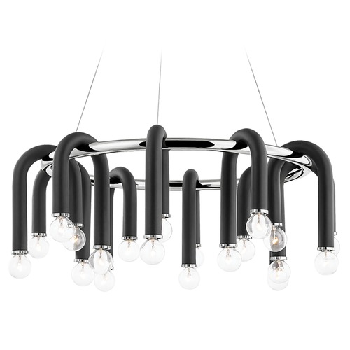 Mitzi by Hudson Valley Whit Polished Nickel & Black Chandelier by Mitzi by Hudson Valley H382820-PN/BK