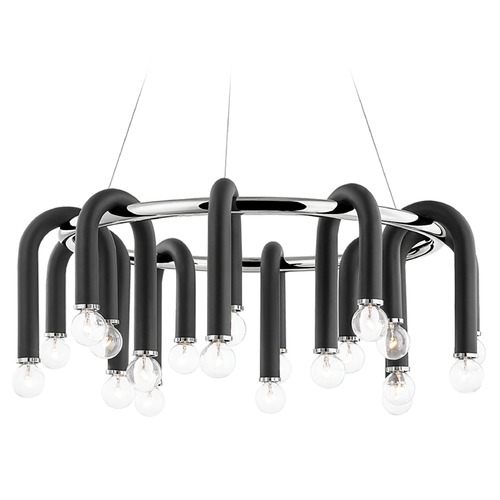 Whit Polished Nickel & Black Chandelier by Mitzi by Hudson Valley