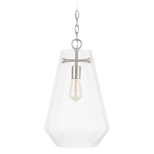 Lee 11-Inch Pendant in Brushed Nickel by Capital Lighting
