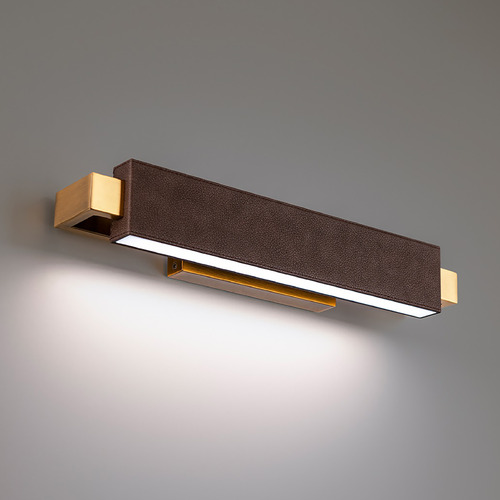 Kinsman Warm Brown & Aged Brass LED Vertical Bathroom Light by Modern Forms