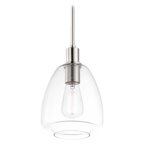 Maxim Lighting Maxim Lighting Babylon Satin Nickel Mini-Pendant Light with Bowl / Dome Shade 11112CLSN
