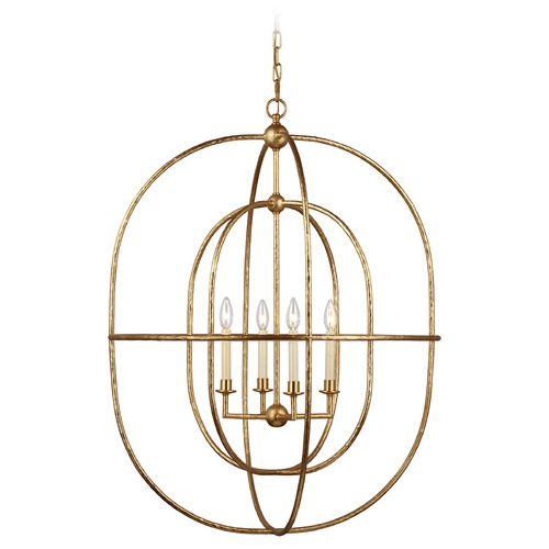 Chapman & Myers Desmond Oval Lantern in Gild by Visual Comfort Signature