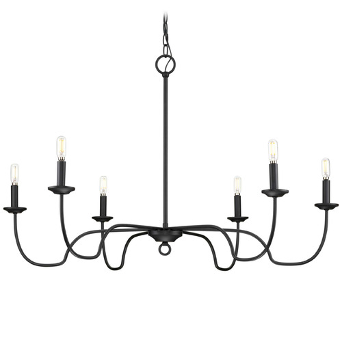 Progress Lighting Elara 4-Light Matte Black Foyer Chandelier