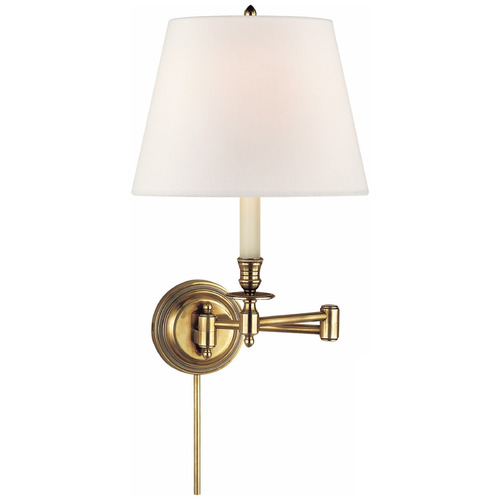 Visual Comfort Signature Collection Visual Comfort Candlestick Swing Arm in Antique Brass by VC Signature S2010HABL