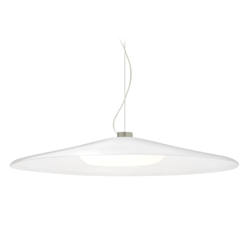 Besa Lighting Besa Lighting Swan Satin Nickel LED Pendant Light with Coolie Shade 1KX-SWANWH-LED-SN