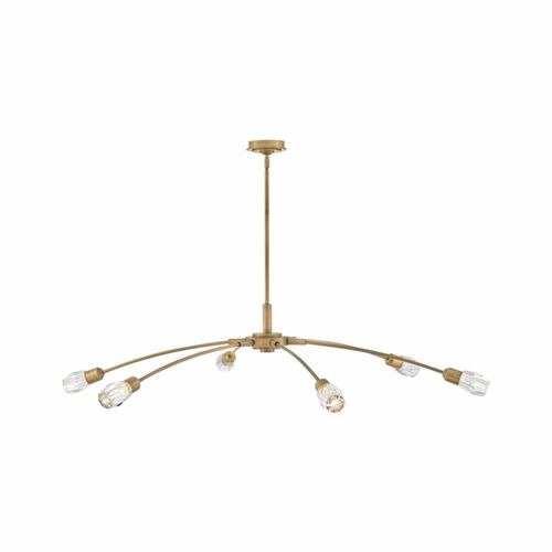 Atera 60-Inch Crystal Chandelier in Heritage Brass by Fredrick Ramond