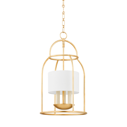 Delia Lantern in Vintage Gold Leaf by Mitzi by Hudson Valley