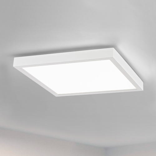 Design Classics Lighting Flat LED Light Surface Mount 10-Inch Square White 3000K 1495LM 10309-WH SQ T16