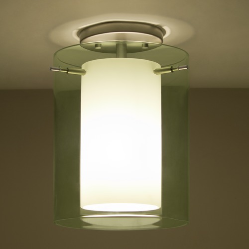 Besa Lighting Pahu Satin Nickel Semi-Flushmount Light