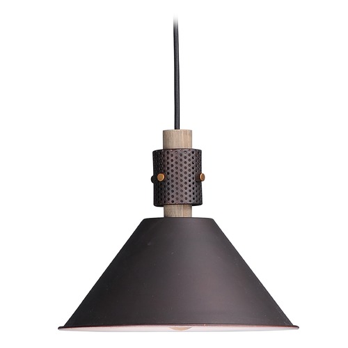 Maxim Lighting Maxim Lighting Tucson Oil Rubbed Bronze / Weathered Wood Pendant Light with Coolie Shade 10089OIWWD