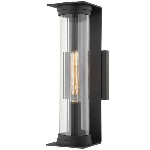 Troy Lighting Presley Textured Black Outdoor Wall Light