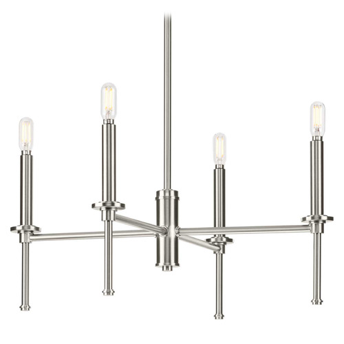 Progress Lighting Progress Lighting Elara 4-Light Brushed Nickel Chandelier P400293-009