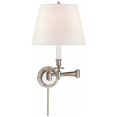 Visual Comfort Candlestick Swing Arm in Nickel by VC Signature
