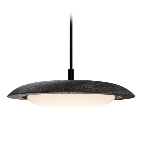 Modern Forms by WAC Lighting Modern Forms Saturno Basalt Stone / Black LED Pendant Light with Bowl / Dome Shade PD264620-TWA-BV/BK