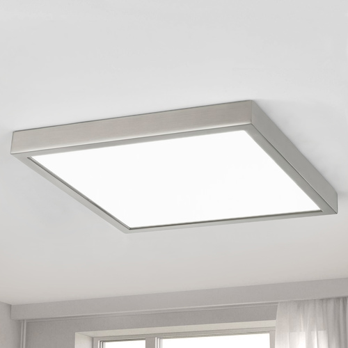 Design Classics Lighting Flat LED Light Surface Mount 10-Inch Square Satin Nickel 3000K 1495LM 10309-SN SQ T16