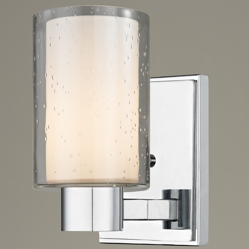 Design Classics Lighting Seeded Frosted Glass Sconce Chrome 2101-26 GL1061 GL1041C