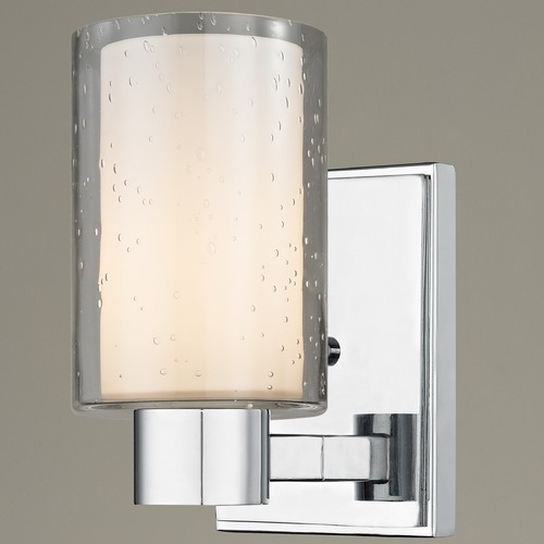 Seeded Frosted Glass Sconce Chrome