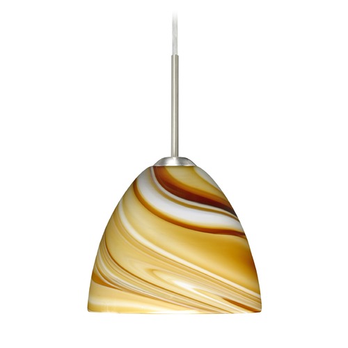 Besa Lighting Besa Lighting Sasha II Satin Nickel LED Mini-Pendant Light 1BT-7572HN-LED-SN