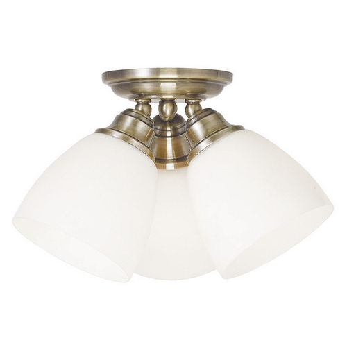 Livex Lighting Livex Lighting Somerville Antique Brass Semi-Flushmount Light 13664-01