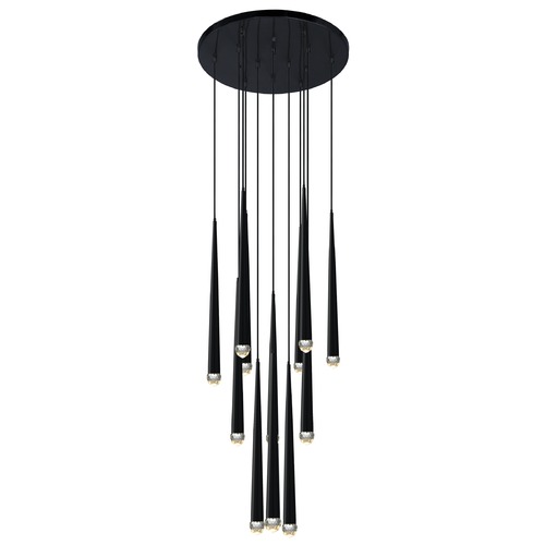 Renaie Matte Black LED Multi-Light Pendant by Matteo Lighting