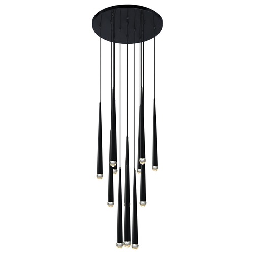 Matteo Lighting Renaie Matte Black LED Multi-Light Pendant by Matteo Lighting C62712MB