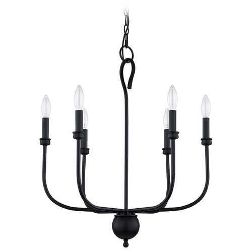 Blanche 22-Inch Chandelier in Matte Black by Quoizel Lighting