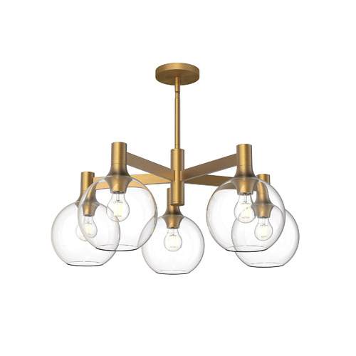 Castilla 5-Light Chandelier in Aged Gold by Alora Lighting