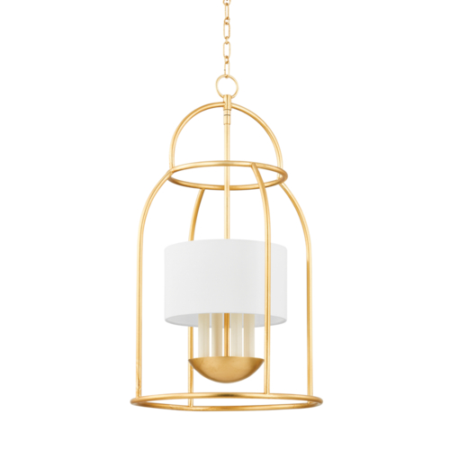 Delia 17-Inch Wide Lantern in Gold Leaf by Mitzi by Hudson Valley