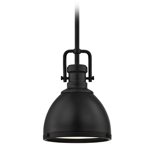 Farmhouse Industrial Black Mini-Pendant 7.38-Inch Wide