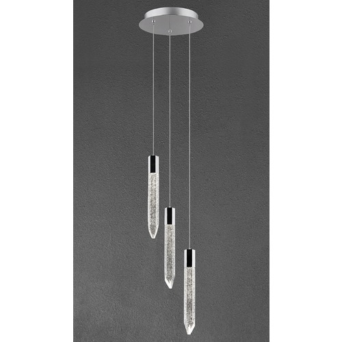 Design Classics Icicle Chrome LED Crystal Multi-Light Pendant