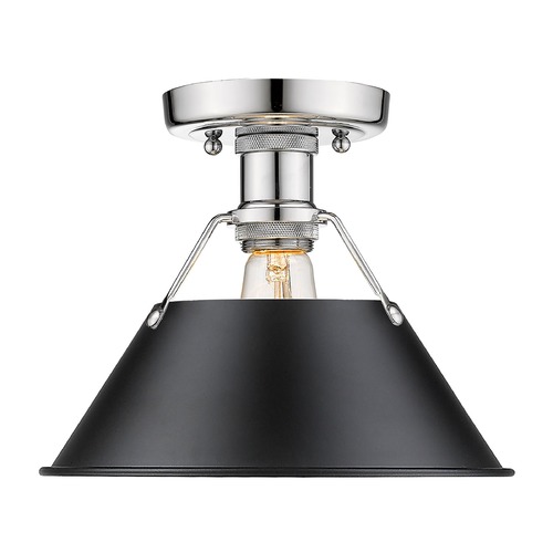 Orwell Semi-Flush Mount in Chrome & Black by Golden Lighting