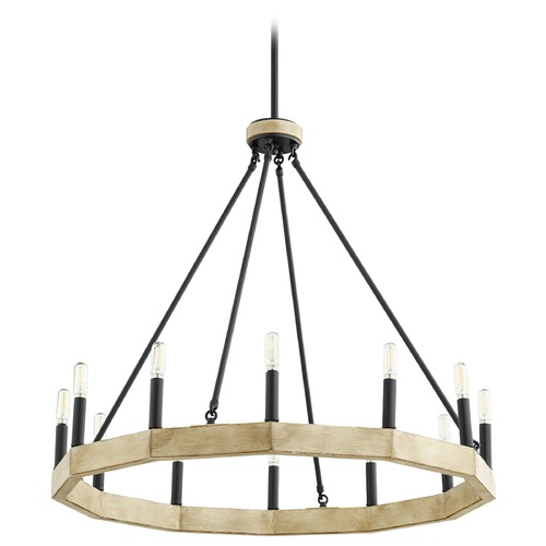 Quorum Lighting Alpine Noir & Driftwood Chandelier by Quorum Lighting 6189-12-69