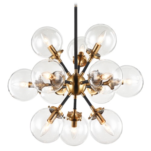Soleil Aged Gold Chandelier by Matteo Lighting