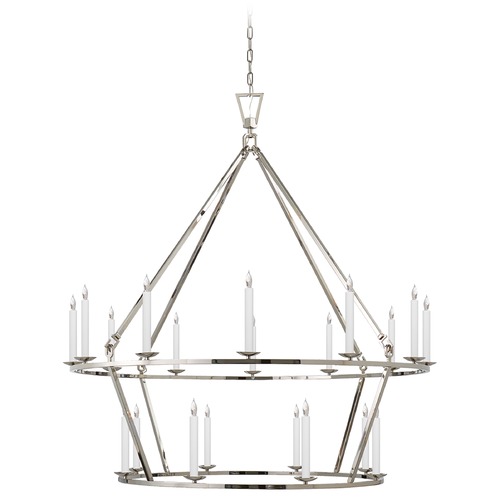 Visual Comfort Signature Collection E.F. Chapman Darlana X-Large Chandelier in Nickel by Visual Comfort Signature CHC5199PN