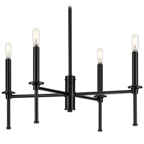 Progress Lighting Progress Lighting Elara 4-Light Matte Black Chandelier P400293-31M