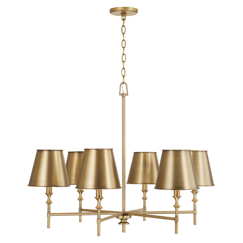 Capital Lighting Whitney 6-Light Chandelier in Aged Brass by Capital Lighting 449761AD-707